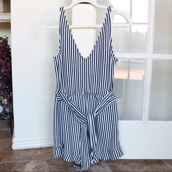 Zara Pants - Zara blue & white striped romper